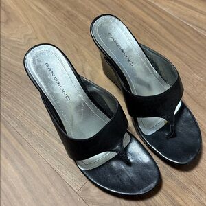 Bandolino Elegant Black Wedge Sandals